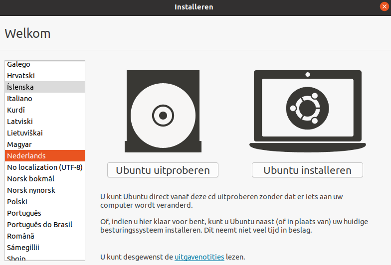 Ubuntu uitproberen