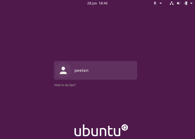 Ubuntu aanmelden