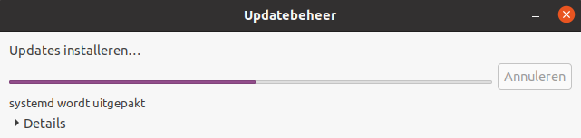 Ubuntu updatebeheer voortgang