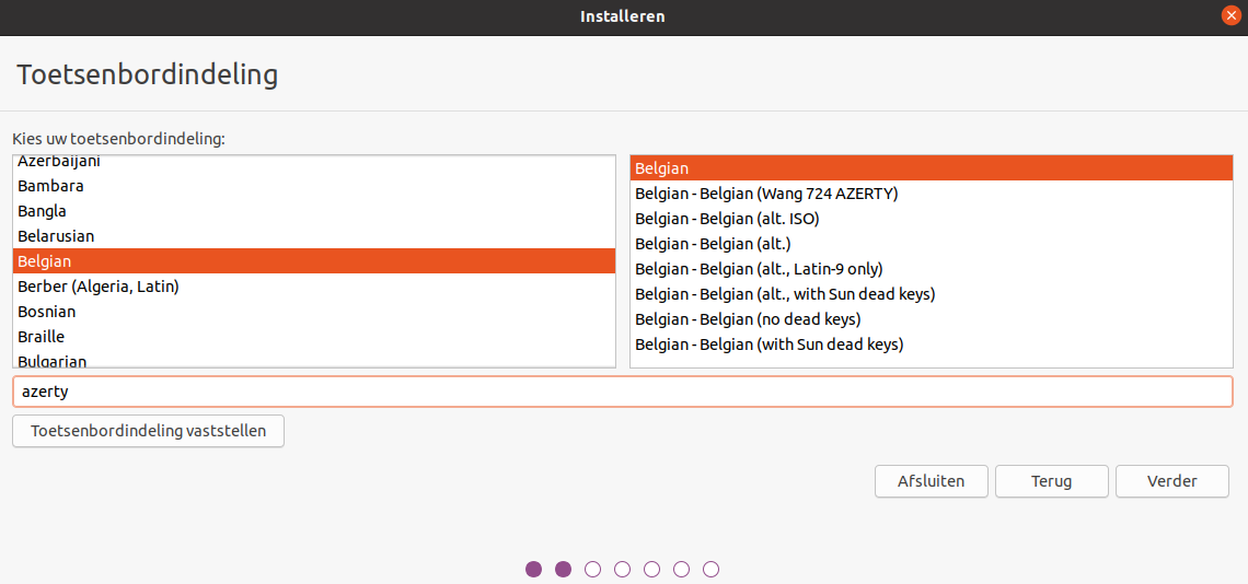 Ubuntu toetsenbordindeling