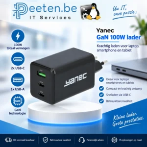 100W USB-C lader Yanec